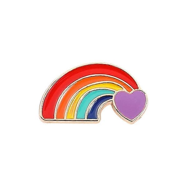 Regnbueflag Broche Kærlighedsformet Flag Metal Badge Reversnål