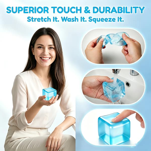 Premium Big Block Cube, Ice Cube Squishies Leksaker, Kub med låda Presentklar (Blå) Blue