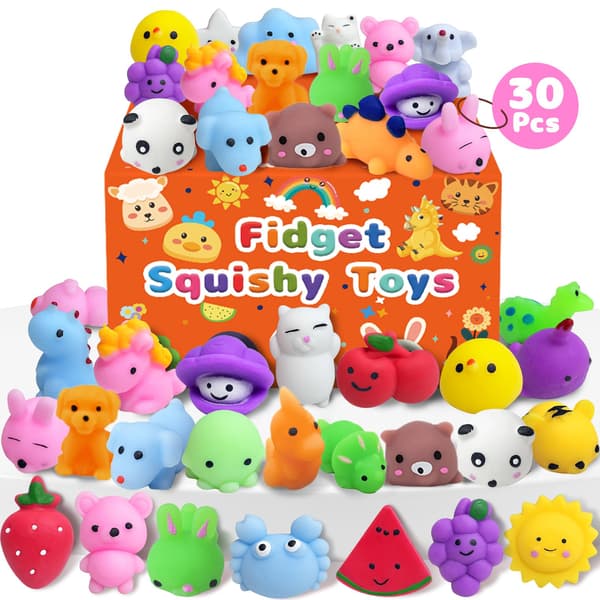 30-pack Kawaii Squishy Leksaker, Fidget Partyfavörer för barn 3-5, 4-8, 8-12 30 Pcs