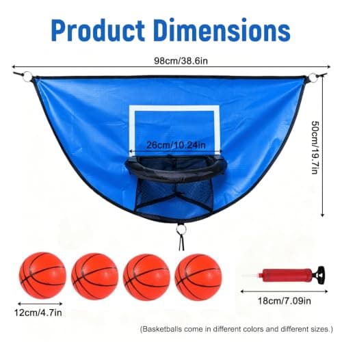 Trampolin basketkorg, med pump och 4 minibollar Blue