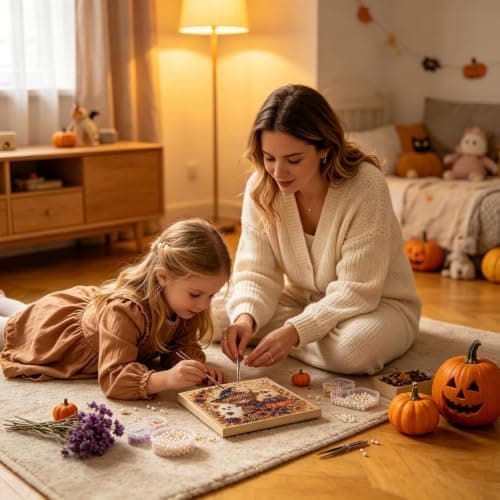 3D Halloween Spöke Pärlkonst DIY Kit Söt Spöklik Väggpyssel för Barn C