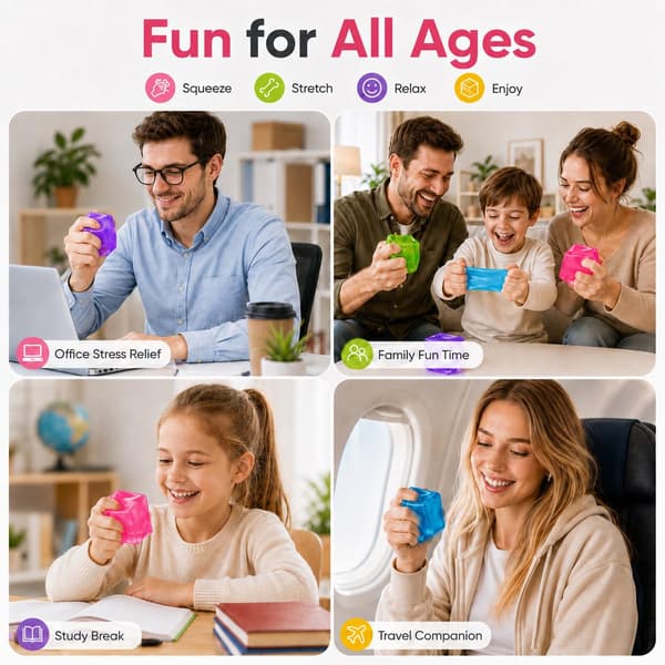 1PC Stresskube Squishy Fidget Leketøy, Isbit Sensorisk Leketøy for Angstlindring Purple