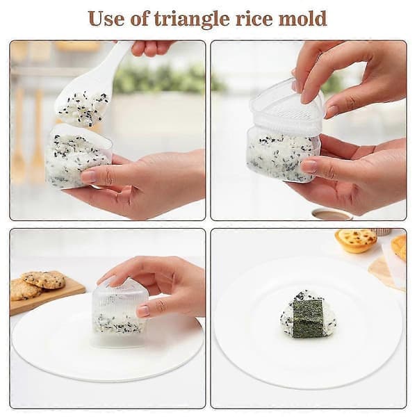 Onigiri Formsett Rustfritt Stål Musubi Form med Kutter og Trekantet Risball og Risskje Musubi Presse