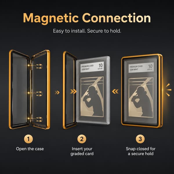 SUGGLESAFE PSA Slab Case, Magnetiskt 9-punktslås Display Protector, Guld Gold