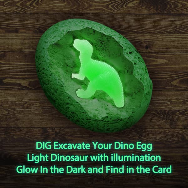 Glow Dino Eggs Dig Kit, 12 utgravings-egg, STEM-leketøy 6+ Green Glowing Dinosaur