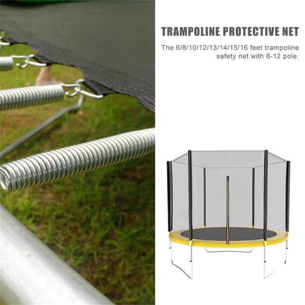 Trampolinmåtte, udskiftningsmåtte til 6ft/8ft/10ft/12ft/13ft/14ft/15ft/16ft rund trampolin Black 12FT80buckles
