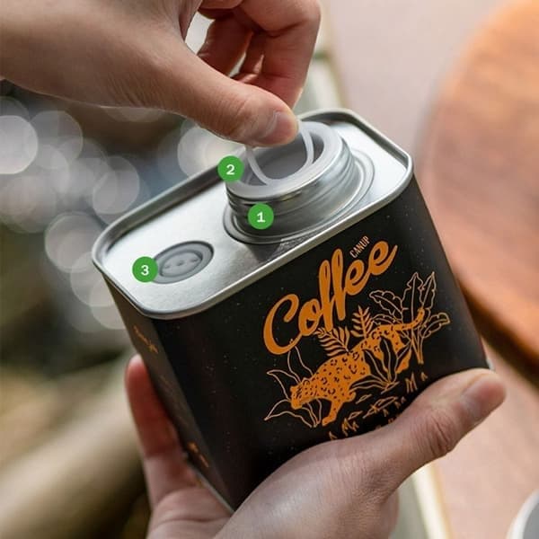 Forseglet kaffebeholder til kaffebønner, hvid White