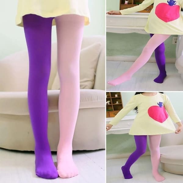 Flerfärgade barntights, godisfärgade tights, 2-pack, storlek 2 2 2
