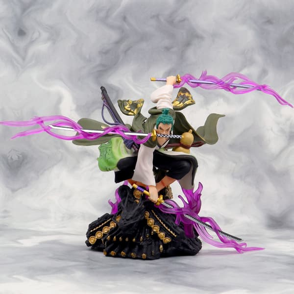 One Piece Roronoa Zoro Tre-sværdstil Figur Samlet Anime Model Skrivebordsornament Three Thousand