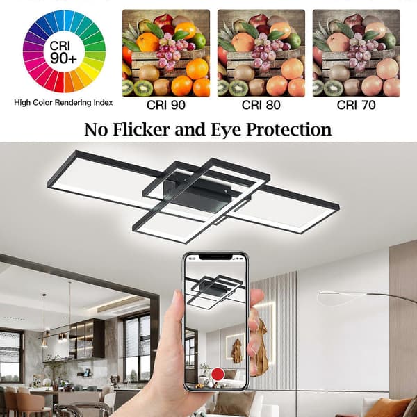 Livingandhome Moderne Rektangulær LED Taklampe
