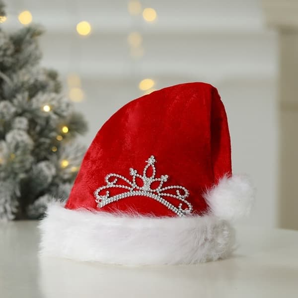 Nisselue med krone til prinsessen, julepynt og kostymer Ed, rød red