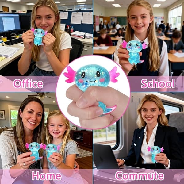 9 cm Blå Glitter Stående Axolotl Squishy Langsomt Stigende Blue