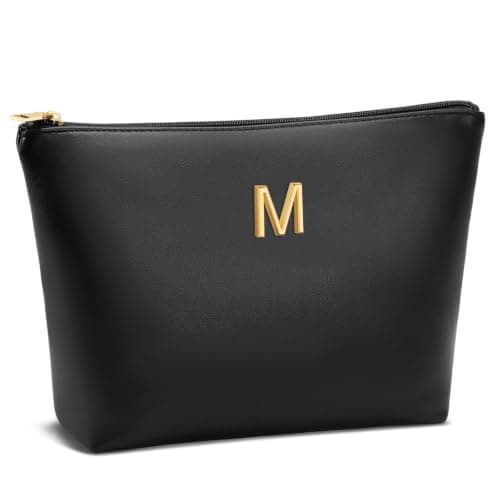 Gaver til kvinder Piger Initial Makeup Kosmetik Rejsetoilettaske Black M