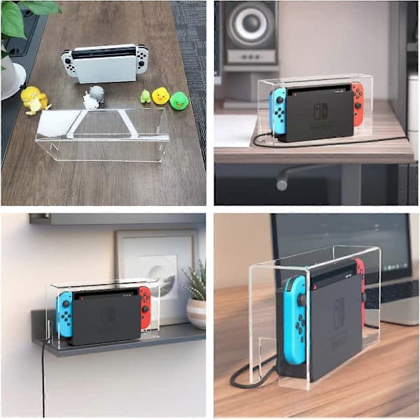 Støvdeksel for Nintendo Switch & Switch OLED, Switch-tilbehørsdeksel for NS Switch/Switch OLED, Vanntett Anti-ripe-deksel - Transparent