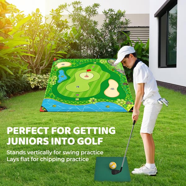 DyBaxa Golf Chipping Spil, Battle Golf Spil til Børn, 54*54 Golf Måtte 44 Pcs Battle Golf Game Set