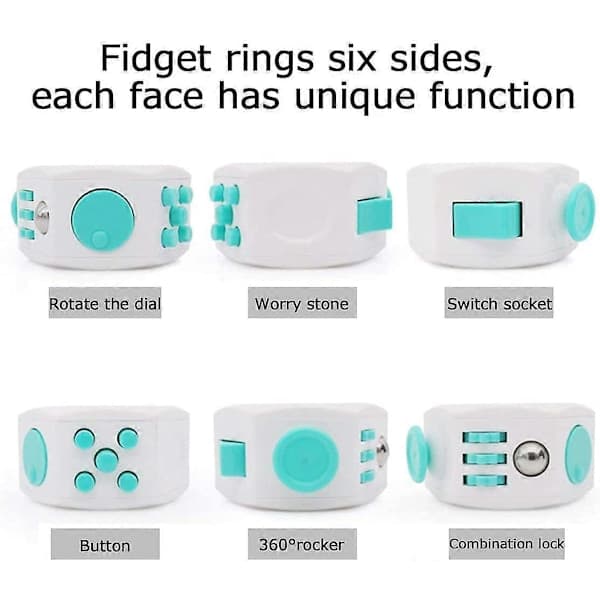 Fidget Cube Dekompressionsring Angstlegetøj Lindrer Stress (Lysegrøn)