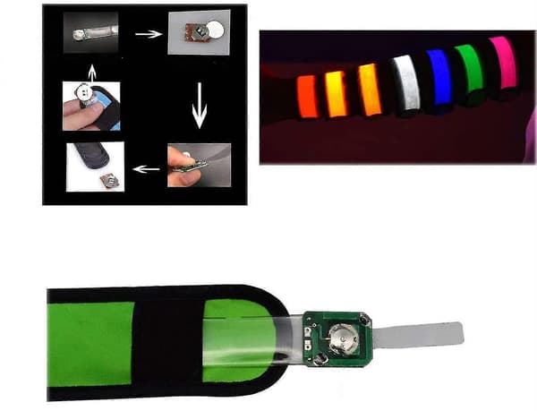 LED-belyst armbånd sikkerhetslys for løping, konsert, camping - 2 stk - oransje