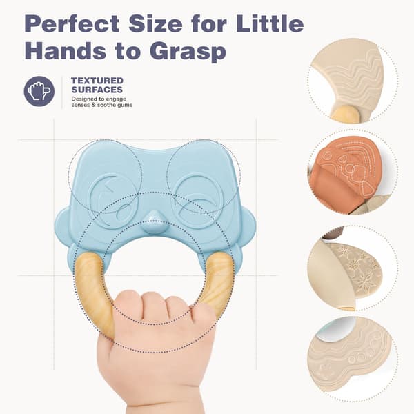 Joyreal Baby skallror och bitringar set, babyleksaker 0-6 månader, 10-pack