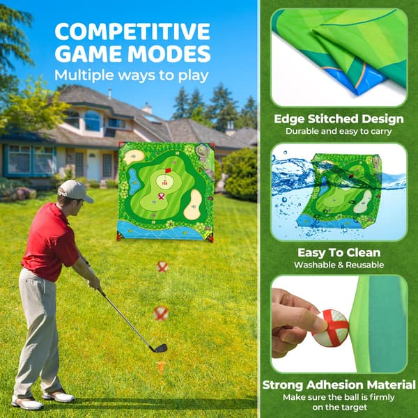 DyBaxa Golf Chipping Spil, Battle Golf Spil til Børn, 54*54 Golf Måtte 44 Pcs Battle Golf Game Set