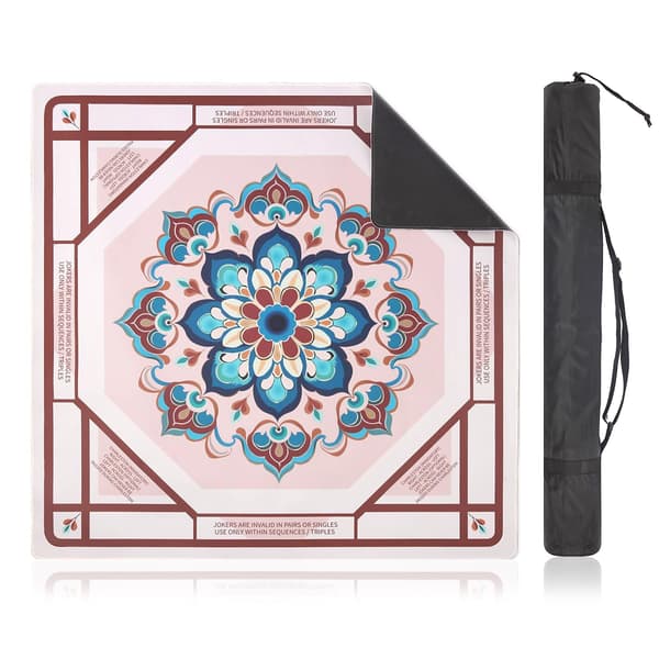 Mahjongmatte - 31,5\" Sklisikker Vanntett Støyreduserende Spillmatte Blush Pink