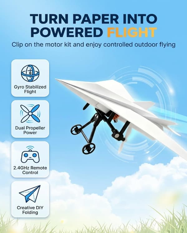 RC papirflysett med gyro-stabilisator og fjernkontroll #1pc-2battery