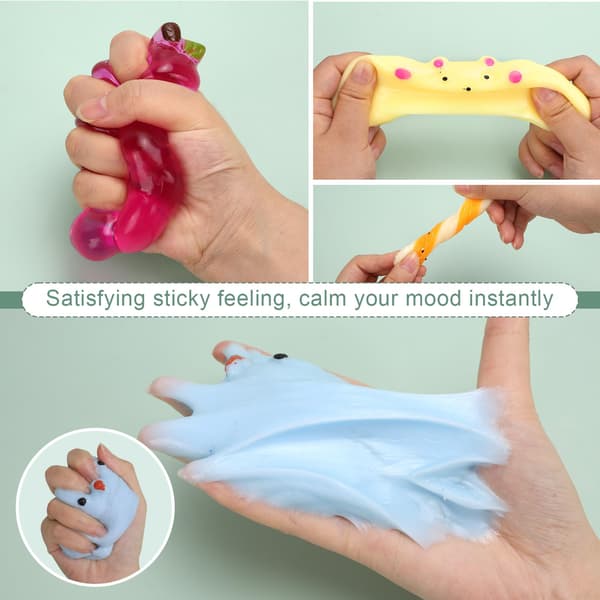 14 stk. Taba Squishy Legetøjssæt, Blødt Klemme Fidget Sanselegetøj til Børn Multicolor
