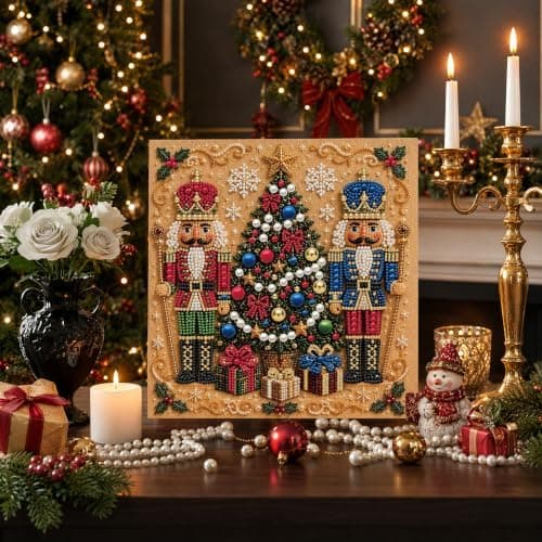 C'eitura Perlemalingssett 7.87 * 7.87in Nøtteknekker Juletre DIY Kunst Nutcracker