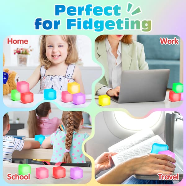 VISCOO 32 st stresskuber, långsamt stigande squishy, iskub stressbollar 32p-cubes 8 Colors