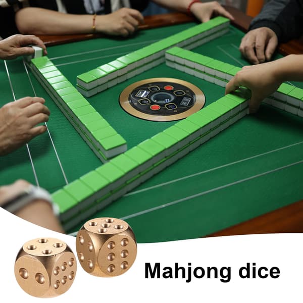 2 st mässingstärningar, 1,5 cm/0,59 tum vintage solida mahjongtärningar