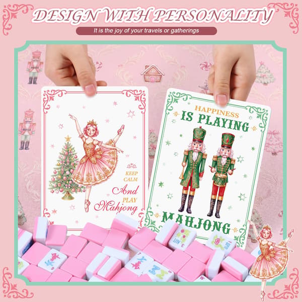 4 stk Mahjong Shuffler Tile Mixing Card, Pastell, Lineær, Nøtteknekker Pastel / Linear / Nutcracker