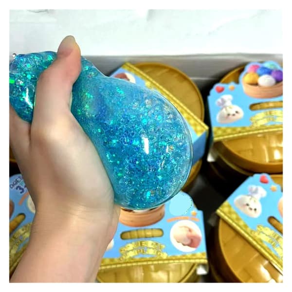 Glitter Dumpling Sensorisk Klämleksak för Stresslindring | Med låda, Squishy Dumplings (S5) S5