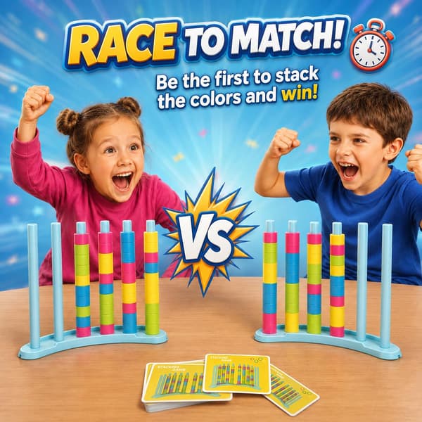 2-pack färgmatchningsutmaningsspel, pusselstaplingsbordsspel