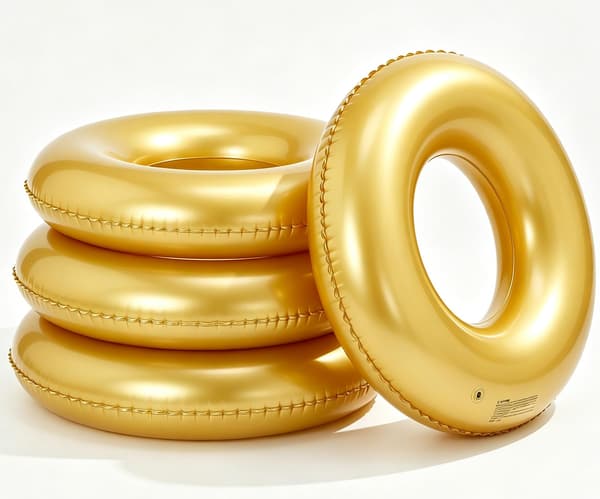 Stora uppblåsbara poolflottar 35 tums poolflottar – poolringar simringar uppblåsbara poolringar flottar för vuxna, poolflottar för tema Gold