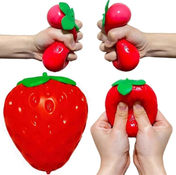 Jordgubbs-Squishy, Jordgubbs-Squishy Sensorisk Fidget Jätte Jumbo Stor Långsamt Stigande Stress B