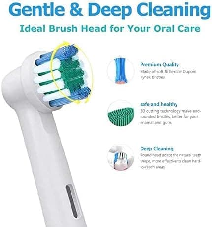 Velegnet til Braun Oral B elektrisk tandbørste udskiftningsbørste (8-pak)