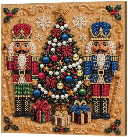 C'eitura Perlemalingssett 7.87 * 7.87in Nøtteknekker Juletre DIY Kunst Nutcracker