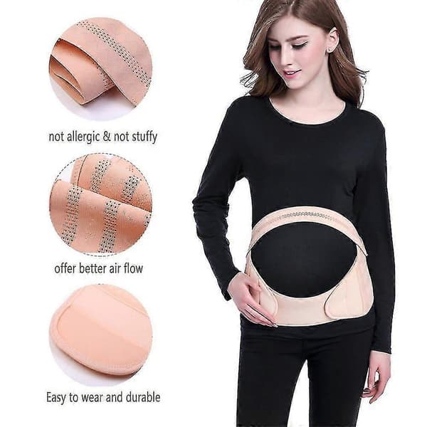 Maternity Belly Band och magbindare, andningsbart graviditetsstödbälte, elastiskt midjestöd Shrimp mesh