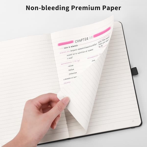 Syjournal Notesbog, 192 nummererede sider, 100 GSM syrefrit papir, læderindbundet, brun