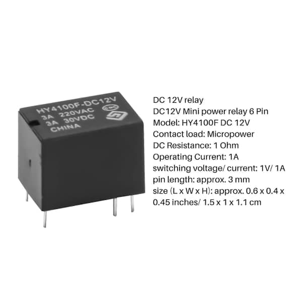 20 stk Mini Elektroniske Reléer DC 12V