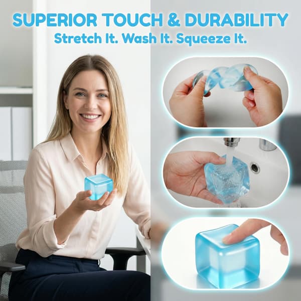 Fidget Legetøj Squishy Stress Terning, Langsomt Stigende Stressbolde til Voksne Børn | Squishies Angstlindrende Klemme Sensorisk Legetøj Gaver (Blå) Blue