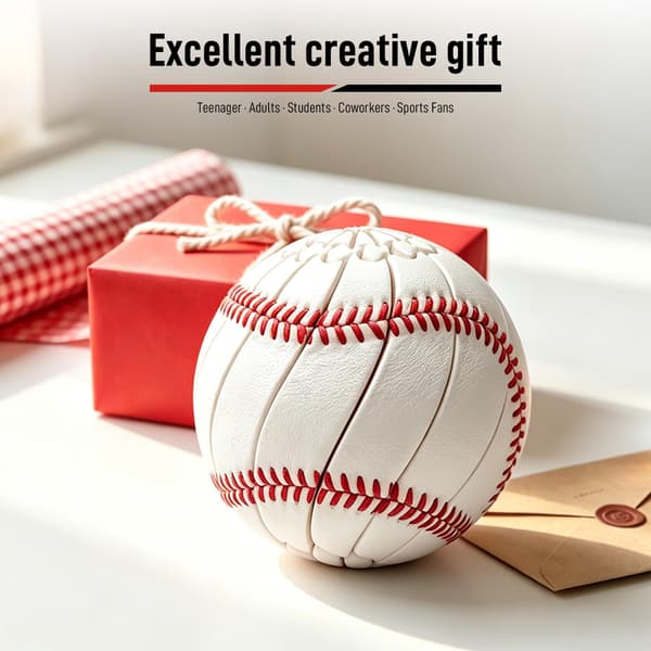 Baseboll Fidget Ball, 3D-printad vrid- och vändsensorisk pusselboll, bärbar handhållen stressavlastande skrivbordsfidgetleksak för