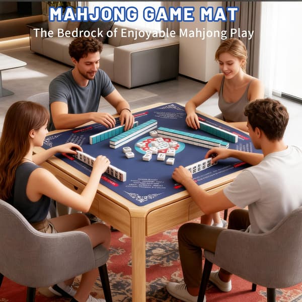 Mahjongmatte - 31,5\" Sklisikker Støyreduserende Spillmatte Navy Blue
