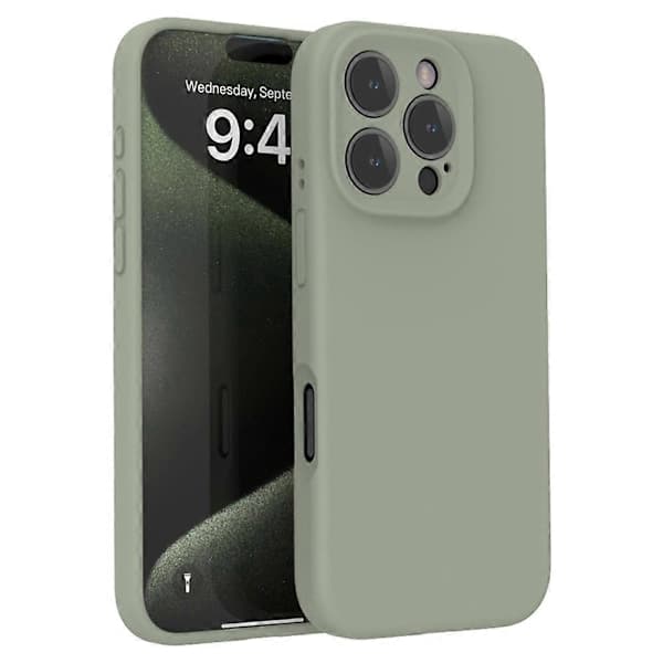 Fodral till iPhone 16 Pro Max PC+flytande silikon skyddande mobilfodral med mikrofiberfoder