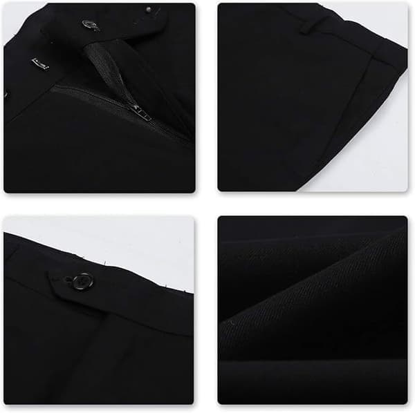 Slim Fit 2-delt jakkesæt til mænd, blazer, bukser, sort, størrelse M black M