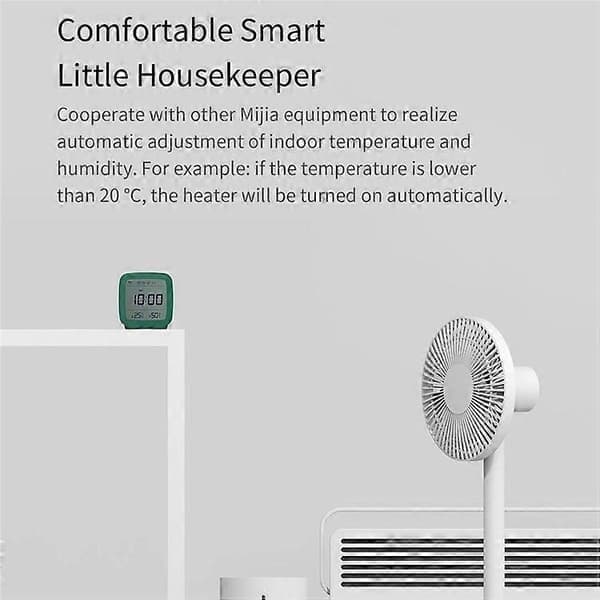 QingPing Bluetooth-herätyskello lämpötila- ja kosteusanturilla sekä säädettävällä taustavalolla