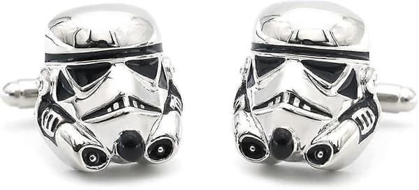 Star Wars Stormtrooper Herre Nyhet Mansjettknapper i Sølv Sink Legering + Gavepose_CP