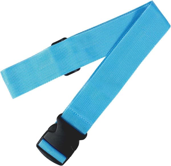 Kraftiga bagageremmar för resväskor, packremmar, resetillbehör, justerbar väskrem, 2-pack blå Blue