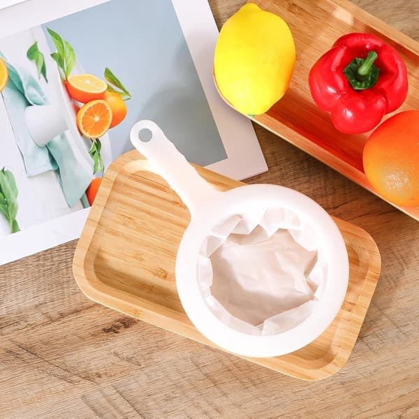 Plastiknet-si, 2 dele, finmasket nylonsi med håndtag, til te, mel og juice
