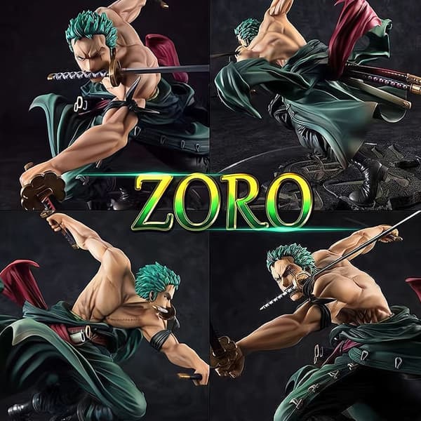 One Piece Roronoa Zoro Tre-sværdstil Figur Samlet Anime Model Skrivebordsornament Three Thousand