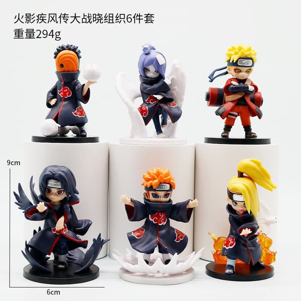 Naruto Shippuden Akatsuki Battle Blind Box Figur Anime Samlarobjekt Skrivbord